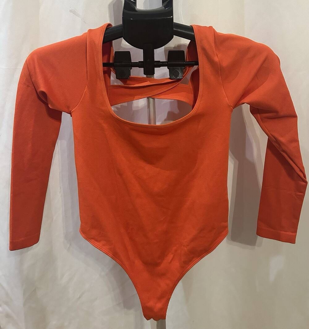 Anthropologie Orange Bodysuit size S/M